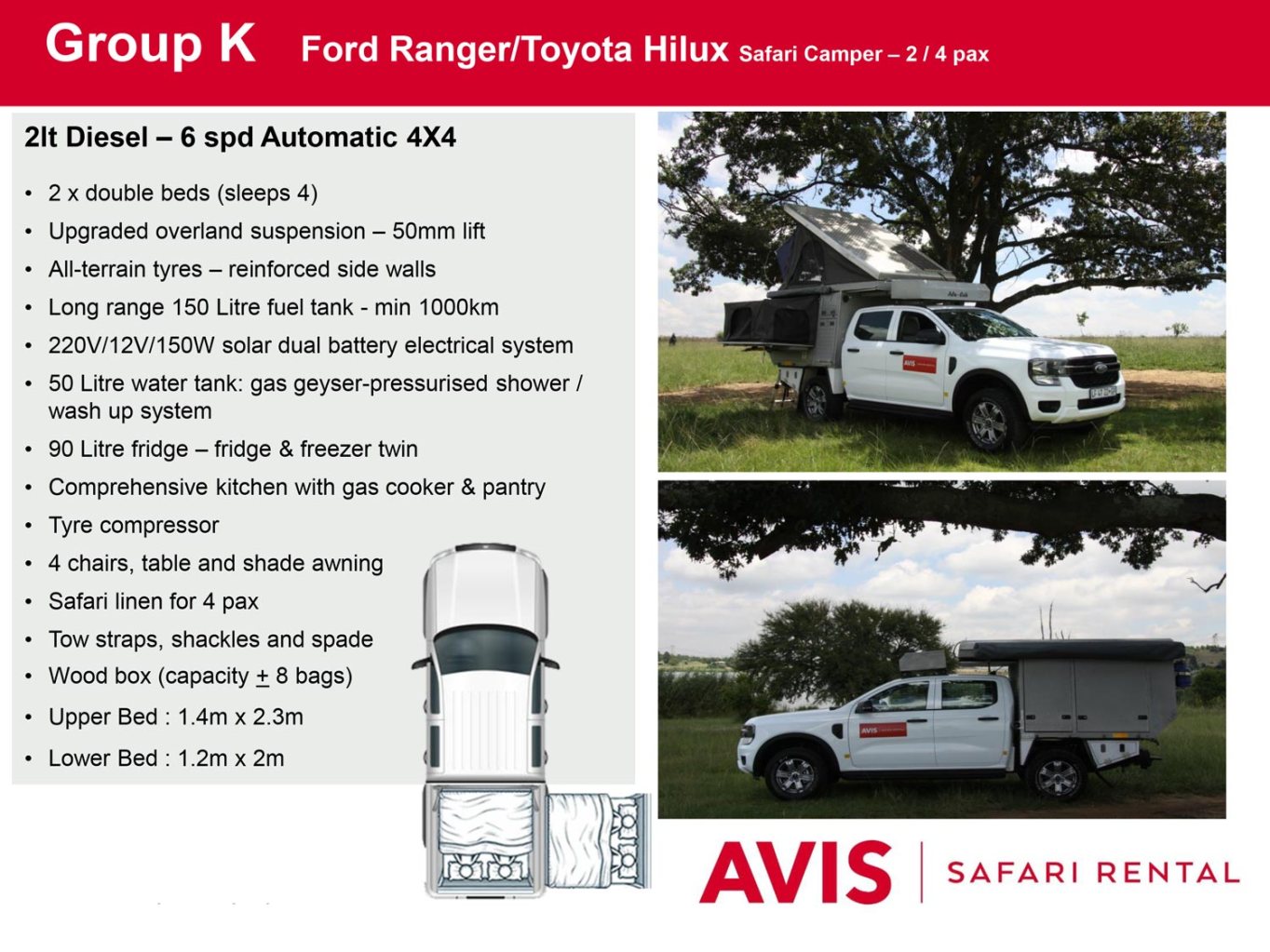 Avis 4x4 Safari Rental Group K